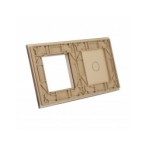 Dviejų vietų LIVOLO stiklo panelė 701G-63 (1+1xRėmelis) Aukso
