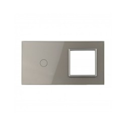 Dviejų vietų LIVOLO stiklo panelė 701G-64 (1+1xRėmelis) Pilka
