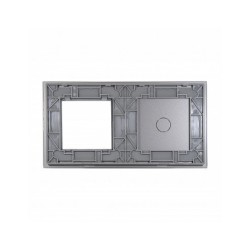 Dviejų vietų LIVOLO stiklo panelė 701G-64 (1+1xRėmelis) Pilka