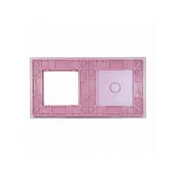 Dviejų vietų LIVOLO stiklo panelė 701G-67 (1+1xRėmelis) Rožinė
