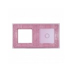 Dviejų vietų LIVOLO stiklo panelė 701G-67 (1+1xRėmelis) Rožinė