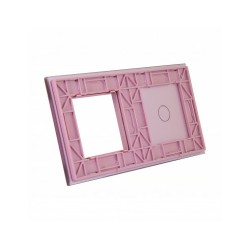 Dviejų vietų LIVOLO stiklo panelė 701G-67 (1+1xRėmelis) Rožinė