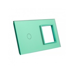 Dviejų vietų LIVOLO stiklo panelė 701G-68 (1+1xRėmelis) Žalia