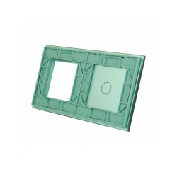 Dviejų vietų LIVOLO stiklo panelė 701G-68 (1+1xRėmelis) Žalia