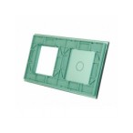 Dviejų vietų LIVOLO stiklo panelė 701G-68 (1+1xRėmelis) Žalia
