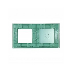 Dviejų vietų LIVOLO stiklo panelė 701G-68 (1+1xRėmelis) Žalia