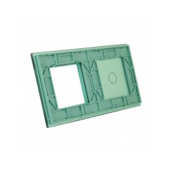 Dviejų vietų LIVOLO stiklo panelė 701G-68 (1+1xRėmelis) Žalia