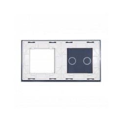 Dviejų vietų LIVOLO stiklo panelė 702G-61 (2+1xRėmelis) Balta