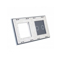 Dviejų vietų LIVOLO stiklo panelė 702G-61 (2+1xRėmelis) Balta