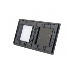 Dviejų vietų LIVOLO stiklo panelė 702G-62 (2+1xRėmelis) Juoda