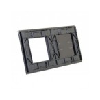 Dviejų vietų LIVOLO stiklo panelė 702G-62 (2+1xRėmelis) Juoda