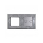 Dviejų vietų LIVOLO stiklo panelė 702G-64 (2+1xRėmelis) Pilka
