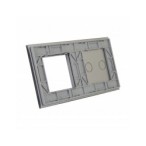 Dviejų vietų LIVOLO stiklo panelė 702G-64 (2+1xRėmelis) Pilka