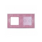 Dviejų vietų LIVOLO stiklo panelė 702G-67 (2+1xRėmelis) Rožinė