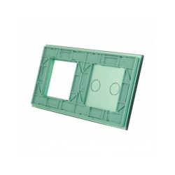 Dviejų vietų LIVOLO stiklo panelė 702G-68 (2+1xRėmelis) Žalia