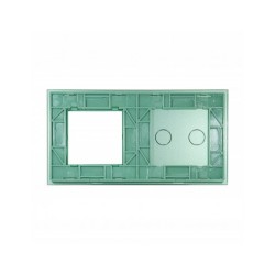 Dviejų vietų LIVOLO stiklo panelė 702G-68 (2+1xRėmelis) Žalia