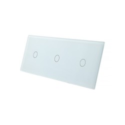 Trijų vietų LIVOLO stiklo panelė 70111-61 (1+1+1) Balta