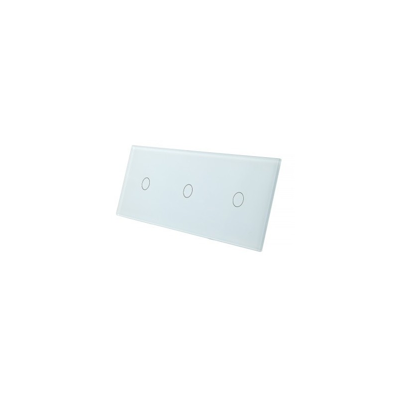 Trijų vietų LIVOLO stiklo panelė 70111-61 (1+1+1) Balta