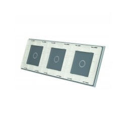 Trijų vietų LIVOLO stiklo panelė 70111-61 (1+1+1) Balta
