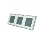 Trijų vietų LIVOLO stiklo panelė 70111-61 (1+1+1) Balta