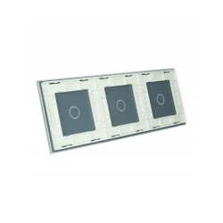 Trijų vietų LIVOLO stiklo panelė 70111-61 (1+1+1) Balta