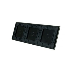 Trijų vietų LIVOLO stiklo panelė 70111-62 (1+1+1) Juoda