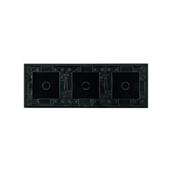 Trijų vietų LIVOLO stiklo panelė 70111-62 (1+1+1) Juoda