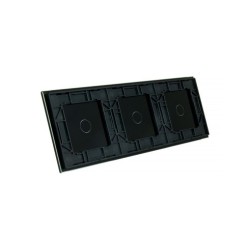 Trijų vietų LIVOLO stiklo panelė 70111-62 (1+1+1) Juoda