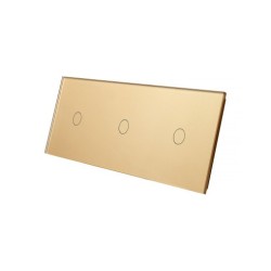 Trijų vietų LIVOLO stiklo panelė 70111-63 (1+1+1) Aukso