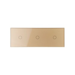 Trijų vietų LIVOLO stiklo panelė 70111-63 (1+1+1) Aukso