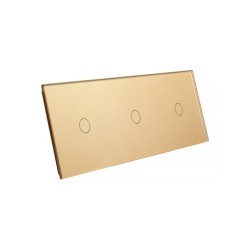 Trijų vietų LIVOLO stiklo panelė 70111-63 (1+1+1) Aukso