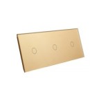 Trijų vietų LIVOLO stiklo panelė 70111-63 (1+1+1) Aukso