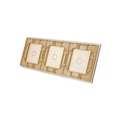 Trijų vietų LIVOLO stiklo panelė 70111-63 (1+1+1) Aukso