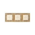 Trijų vietų LIVOLO stiklo panelė 70111-63 (1+1+1) Aukso
