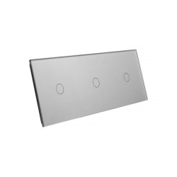 Trijų vietų LIVOLO stiklo panelė 70111-64 (1+1+1) Pilka