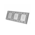Trijų vietų LIVOLO stiklo panelė 70111-64 (1+1+1) Pilka