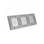 Trijų vietų LIVOLO stiklo panelė 70111-64 (1+1+1) Pilka