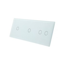 Trijų vietų LIVOLO stiklo panelė 70112-61 (1+1+2) Balta