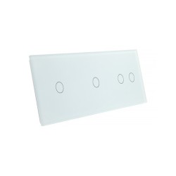 Trijų vietų LIVOLO stiklo panelė 70112-61 (1+1+2) Balta