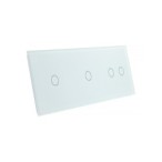 Trijų vietų LIVOLO stiklo panelė 70112-61 (1+1+2) Balta