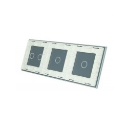 Trijų vietų LIVOLO stiklo panelė 70112-61 (1+1+2) Balta