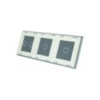 Trijų vietų LIVOLO stiklo panelė 70112-61 (1+1+2) Balta