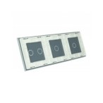 Trijų vietų LIVOLO stiklo panelė 70112-61 (1+1+2) Balta