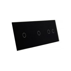 Trijų vietų LIVOLO stiklo panelė 70112-62 (1+1+2) Juoda