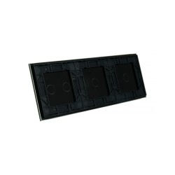 Trijų vietų LIVOLO stiklo panelė 70112-62 (1+1+2) Juoda