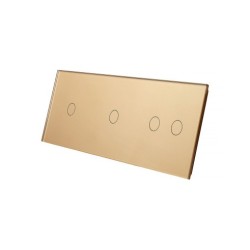Trijų vietų LIVOLO stiklo panelė 70112-63 (1+1+2) Aukso