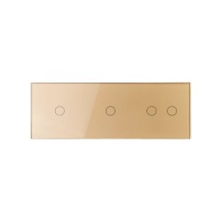 Trijų vietų LIVOLO stiklo panelė 70112-63 (1+1+2) Aukso
