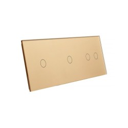 Trijų vietų LIVOLO stiklo panelė 70112-63 (1+1+2) Aukso