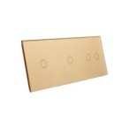 Trijų vietų LIVOLO stiklo panelė 70112-63 (1+1+2) Aukso