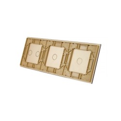 Trijų vietų LIVOLO stiklo panelė 70112-63 (1+1+2) Aukso